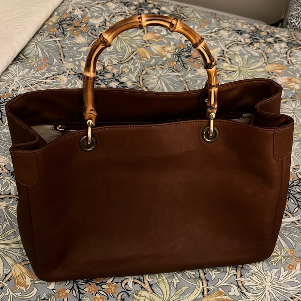 Mark & Graham BAMBOO ELISABETTA SLOUCH HANDBAG no monogram excellent  condition